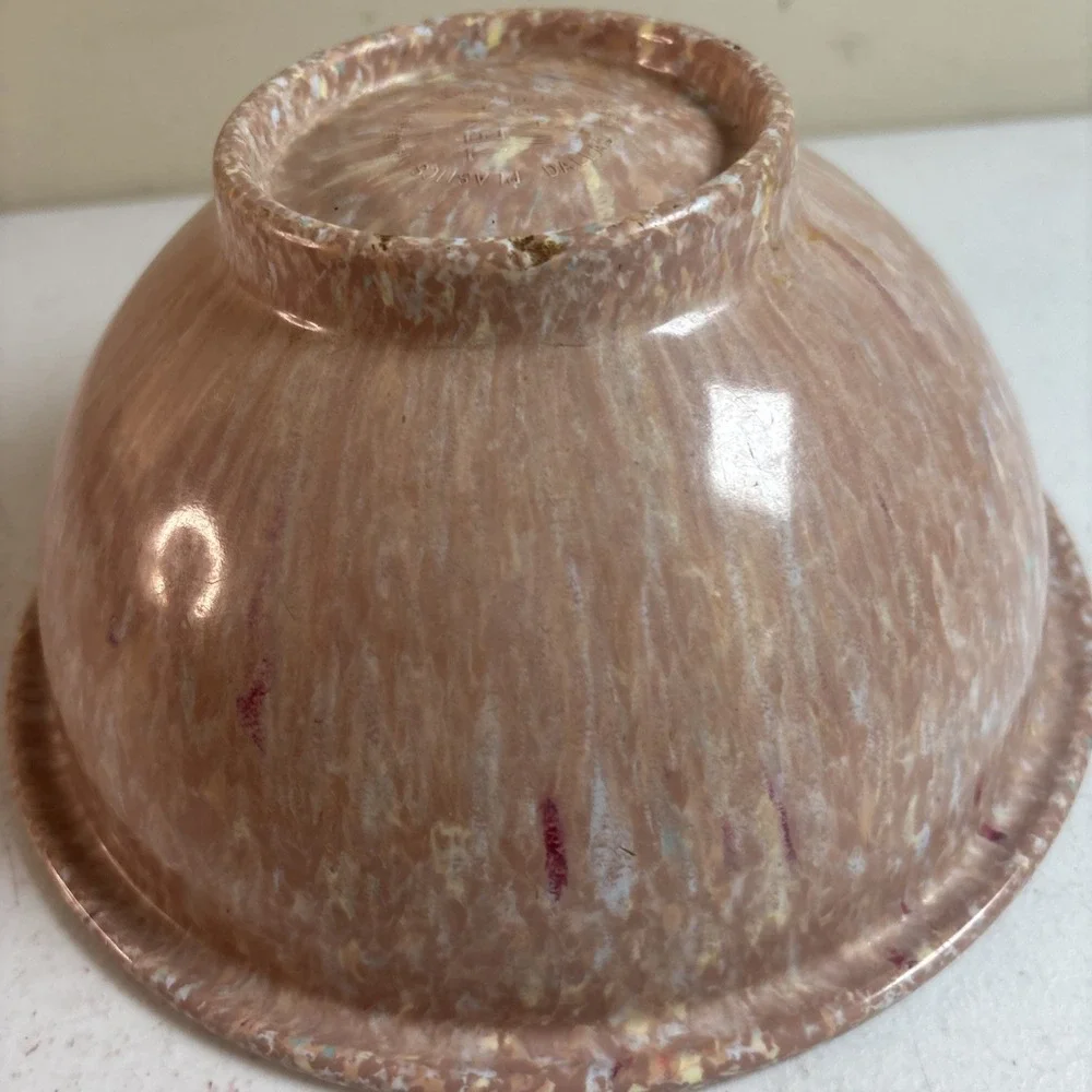 Vintage Texas Ware Confetti Melamine Bowl 111 Splatter Pink 8